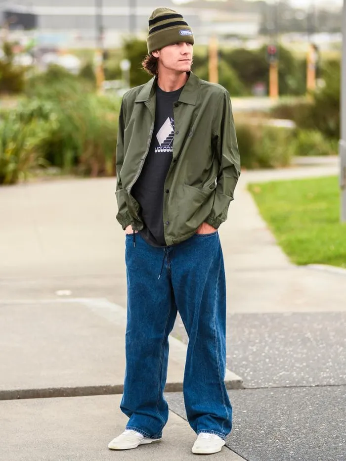 Mens Jackets Volcom Skate Vitals Coaches Jacket 8211 Squadron Green