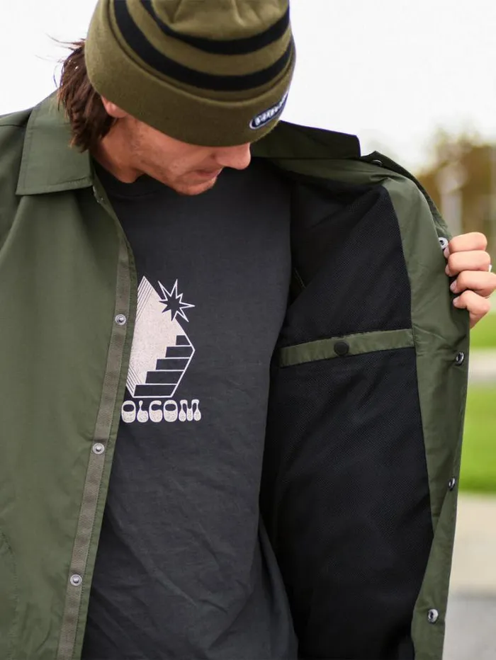 Mens Jackets Volcom Skate Vitals Coaches Jacket 8211 Squadron Green