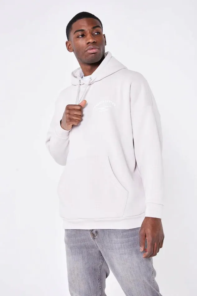 Mens Louie Oversized Hoodie 8211 Oatmeal Jameson Carter Hoodies and Sweatshirts