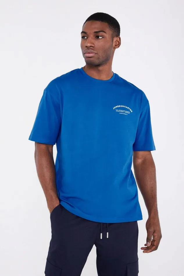 Mens Louie Oversized TShirt 8211 Blue Jameson Carter TShirts