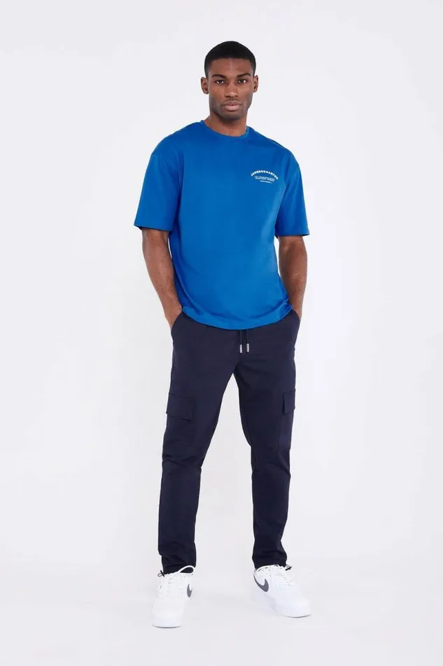 Mens Louie Oversized TShirt 8211 Blue Jameson Carter TShirts