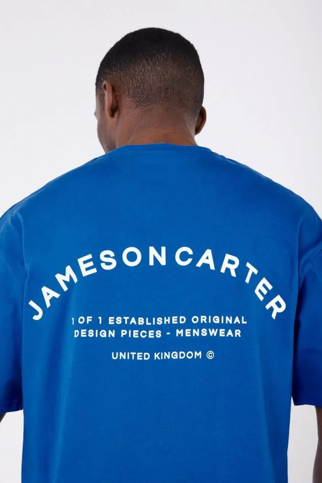 Mens Louie Oversized TShirt 8211 Blue Jameson Carter TShirts