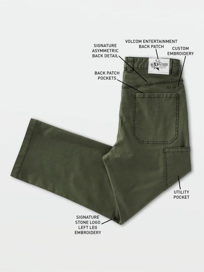 Mens Pants Volcom Entertainment Fat Tony Kraftsman Pants 8211 Squadron Green