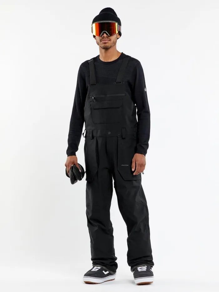 Mens Pants Volcom Roan Bib Overalls 8211 Black