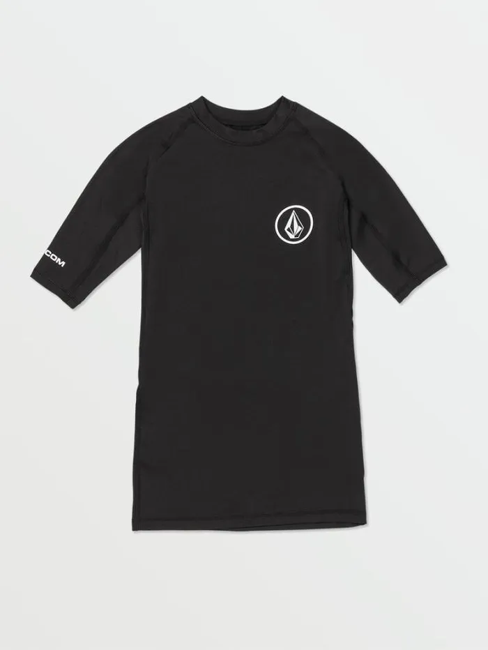 Mens Rashguards Volcom Lido Solid Short Sleeve Shirt 8211 Black