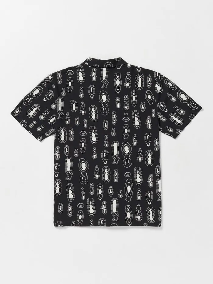 Mens Shirts and Flannels Volcom Shaken Stirred Woven Short Sleeve Shirt 8211 Black