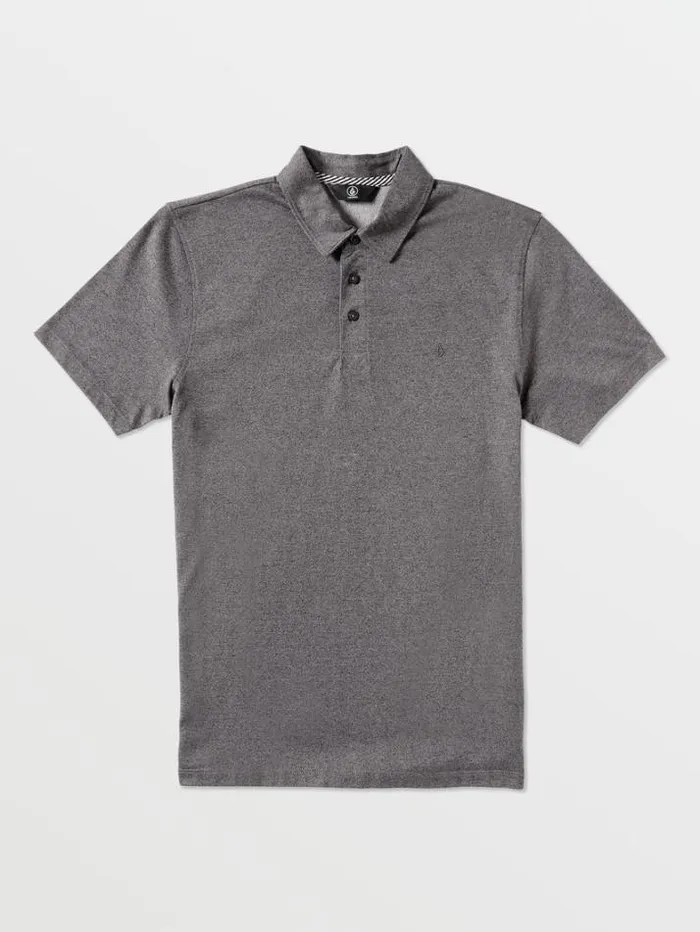 Mens Shirts and Flannels Volcom Wowzer Polo Short Sleeve Shirt 8211 Stealth