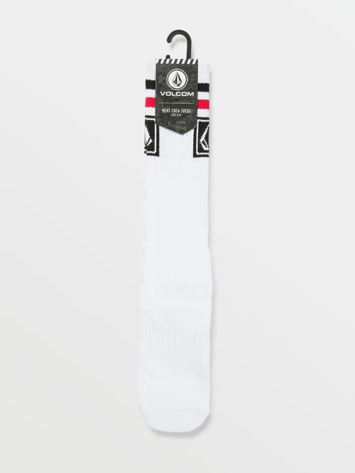 Mens Socks Volcom Ramp Stone Skate Socks 8211 White