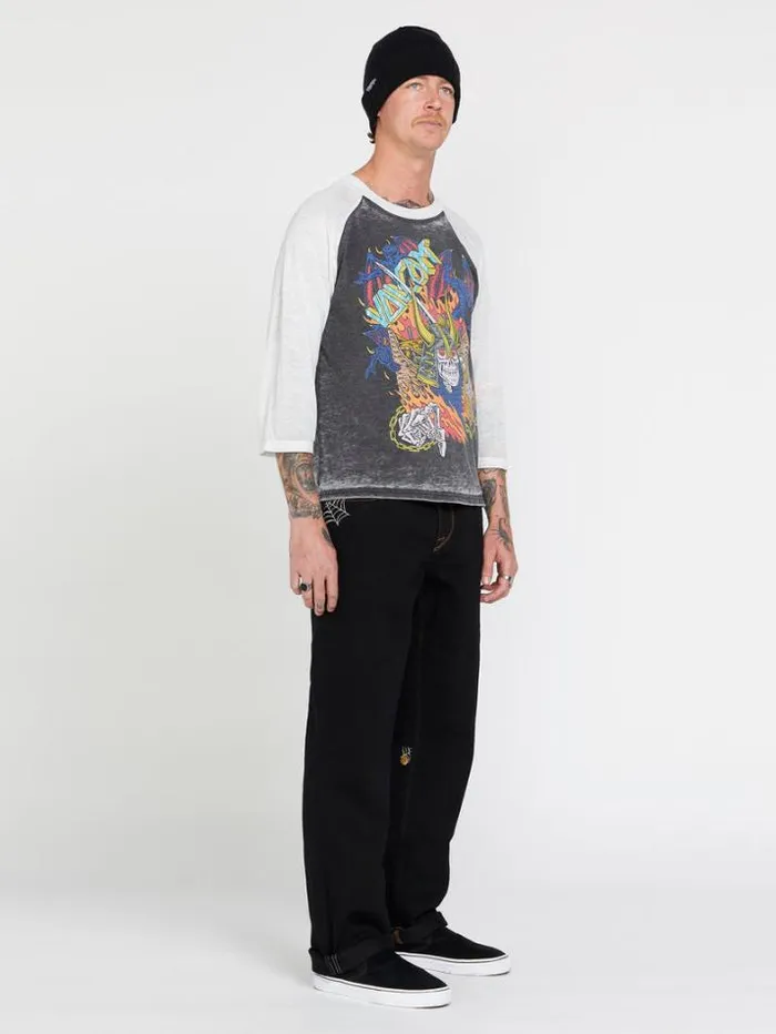 Mens TShirts and Tanks Volcom Skate Vitals Collin Provost Raglan Short Sleeve Tee 8211 Black