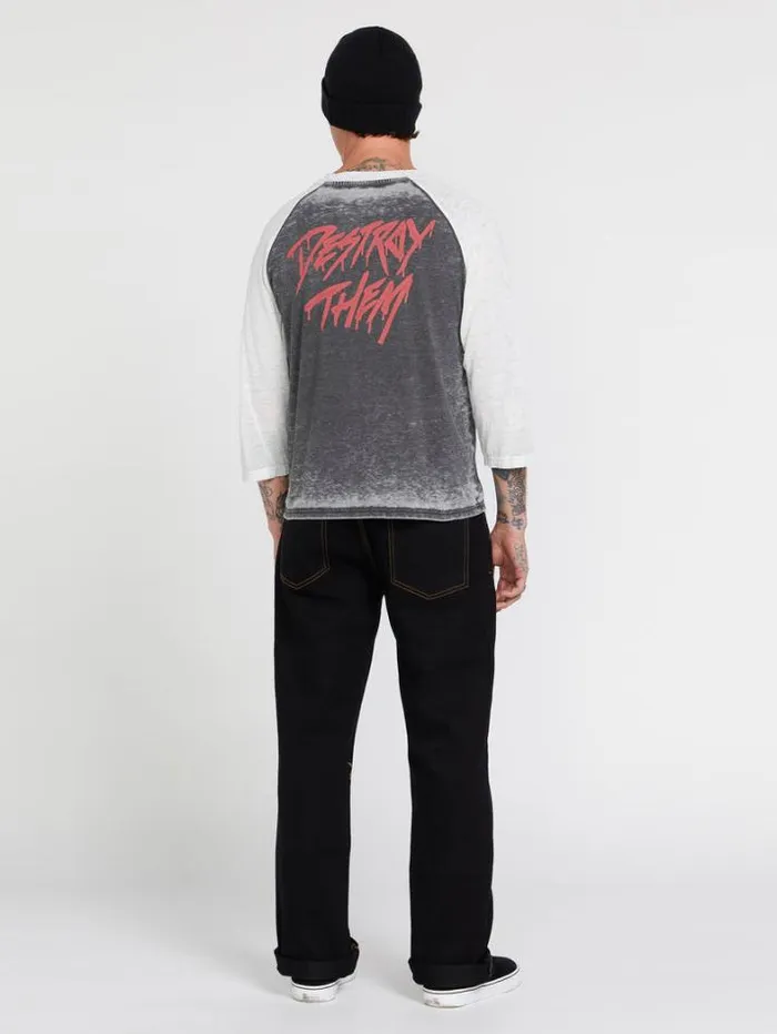 Mens TShirts and Tanks Volcom Skate Vitals Collin Provost Raglan Short Sleeve Tee 8211 Black