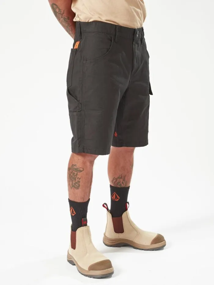 MensWorkwear Shorts Volcom Workwear Caliper Work Shorts 8211 Black