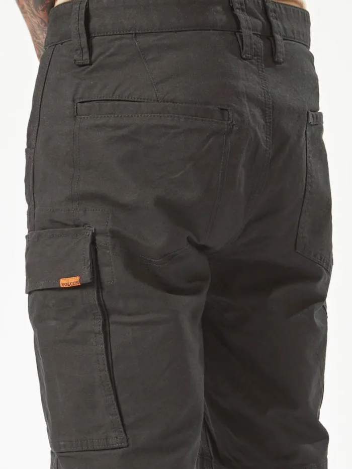 MensWorkwear Shorts Volcom Workwear Caliper Work Shorts 8211 Black