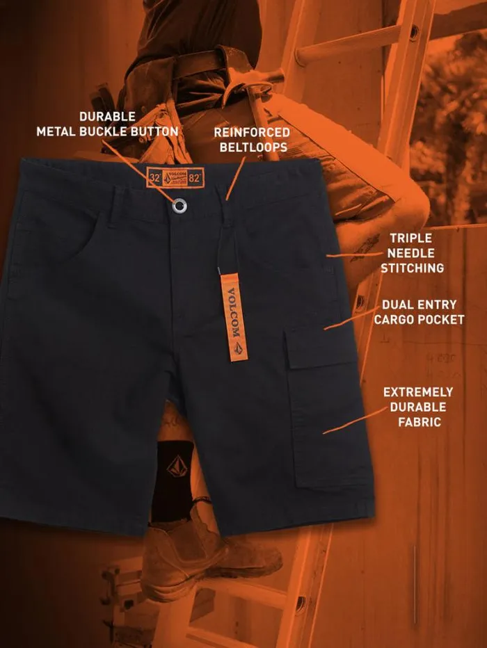 MensWorkwear Shorts Volcom Workwear Caliper Work Shorts 8211 Black