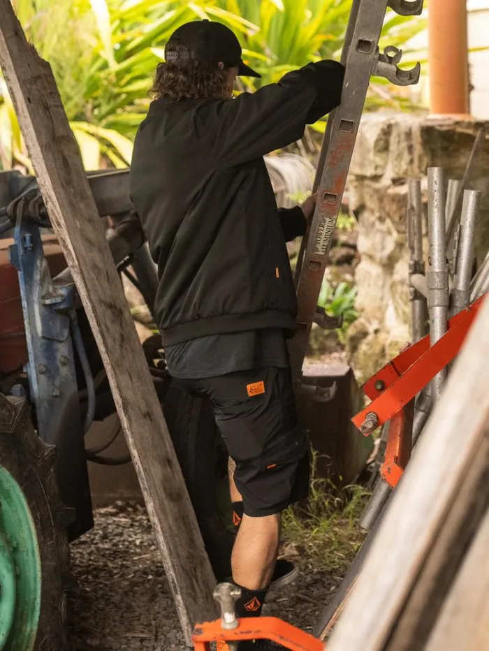 MensWorkwear Shorts Volcom Workwear Caliper Work Shorts 8211 Black