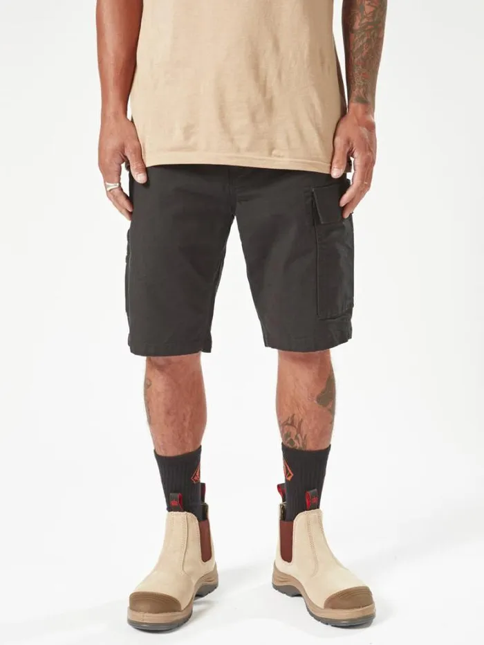 MensWorkwear Shorts Volcom Workwear Caliper Work Shorts 8211 Black