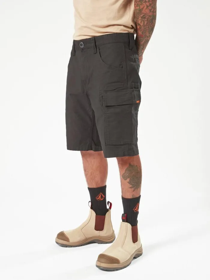 MensWorkwear Shorts Volcom Workwear Caliper Work Shorts 8211 Black