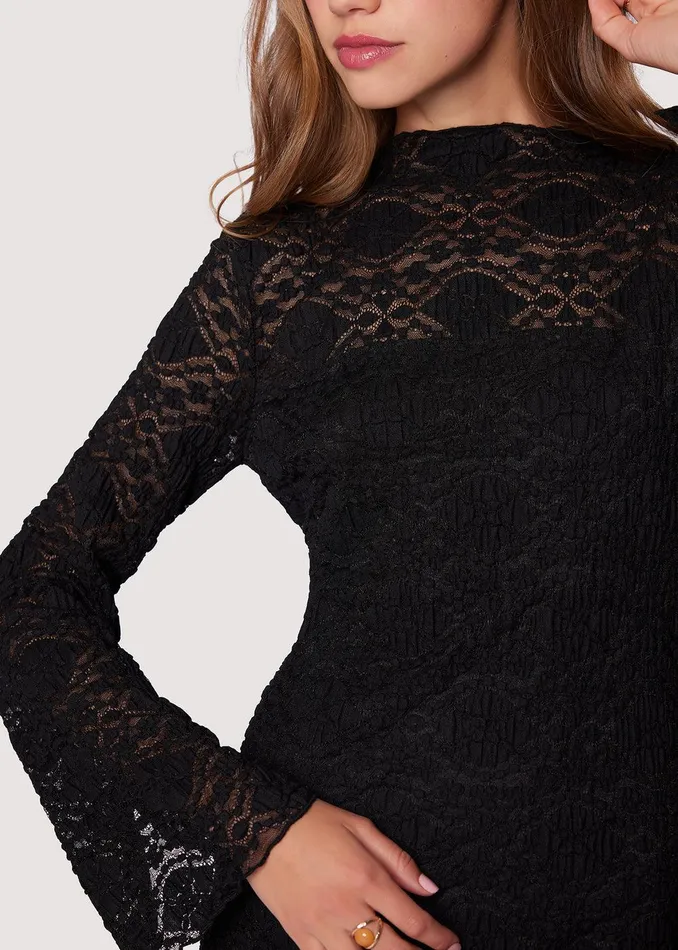 Midnight Melody Knit Mini Dress Black Women Lost Wander Dresses