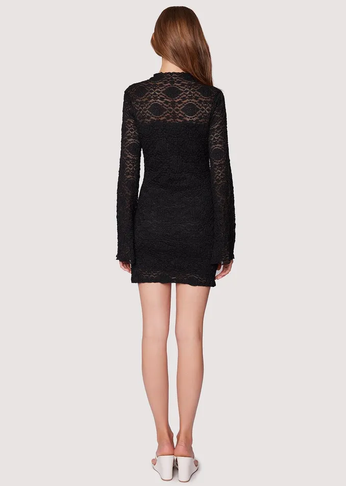 Midnight Melody Knit Mini Dress Black Women Lost Wander Dresses