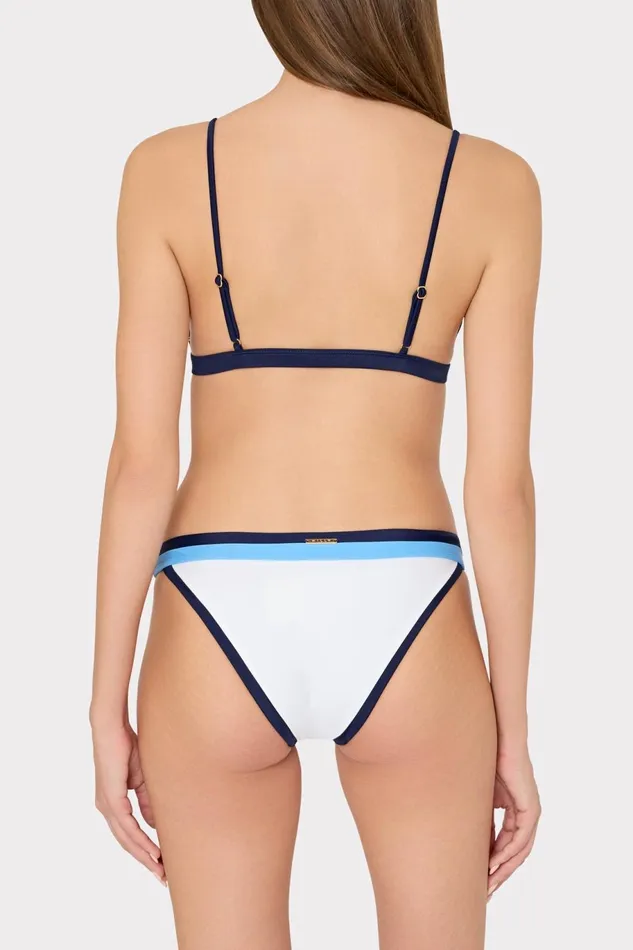 Milly Amalfi Color Block Bikini Bottom Navy Multi Women Swim and Coverups