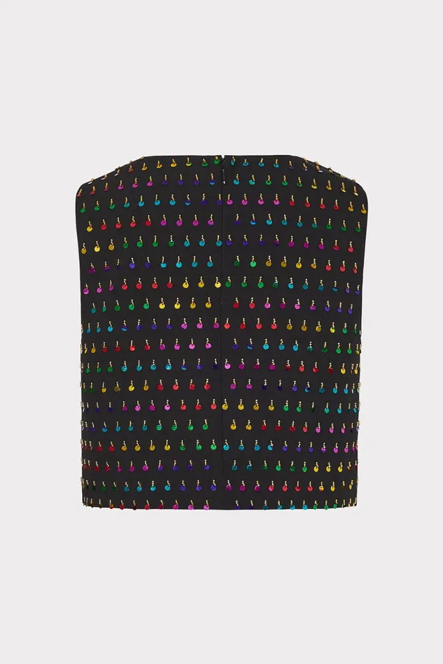Milly Iiana Beaded Sequin Sleeveless Top Blackrainbow Women Matching Sets Milly Iiana Beaded Sequin Sleeveless Top Blackrainbow Women Matching Sets