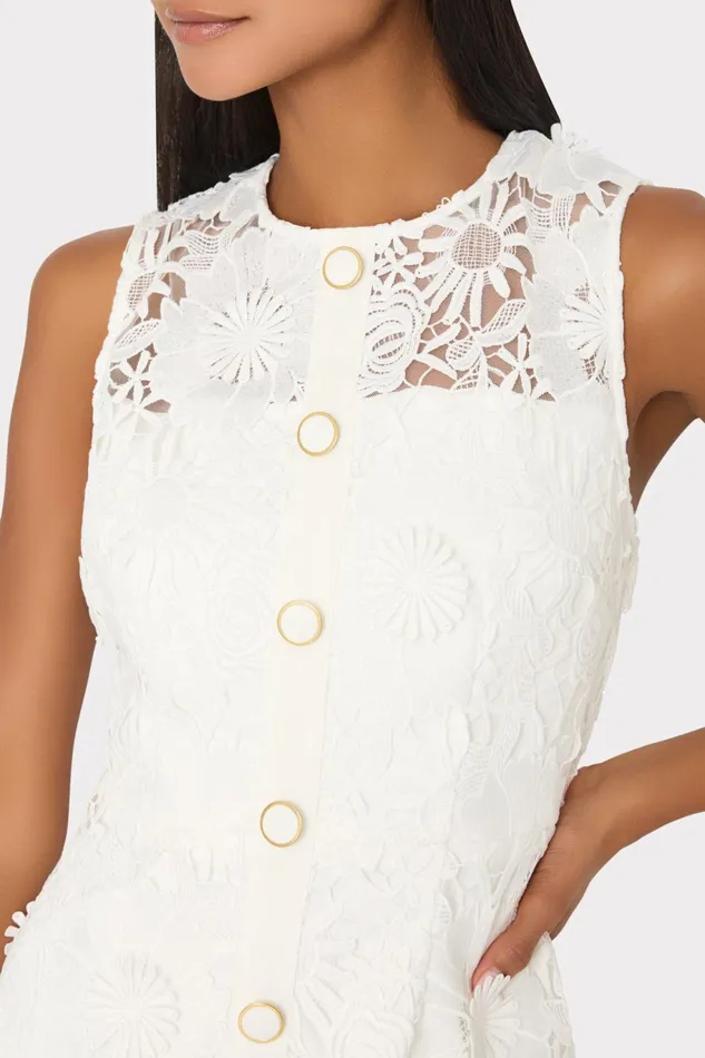 Milly Judy Lace Mini Dress White Women Dresses