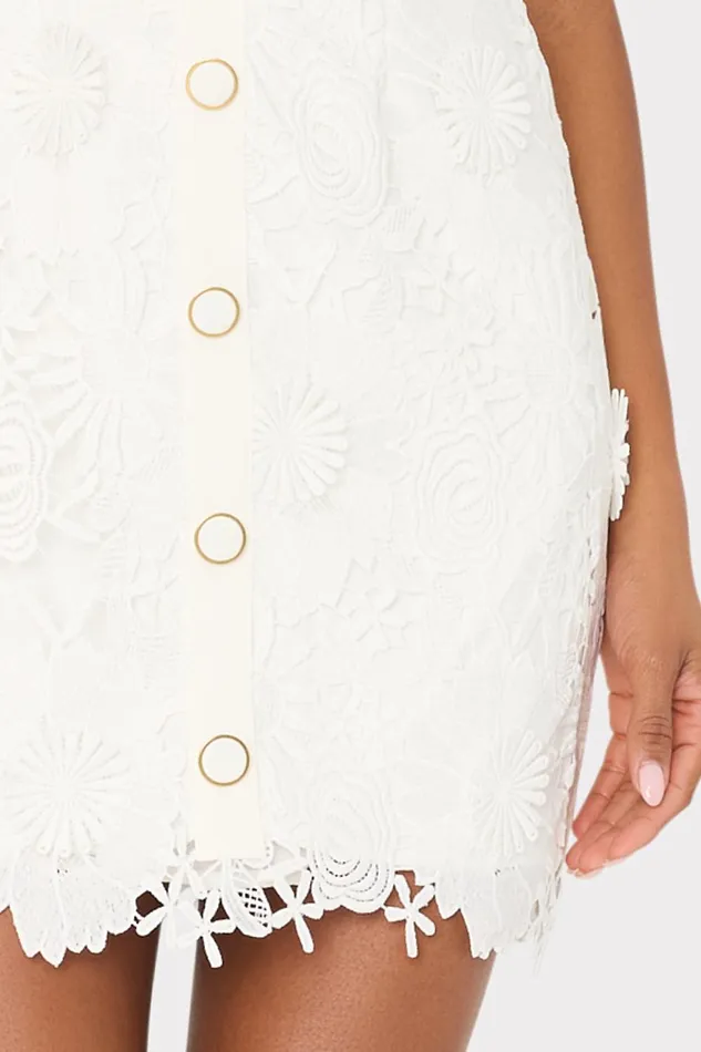 Milly Judy Lace Mini Dress White Women Dresses