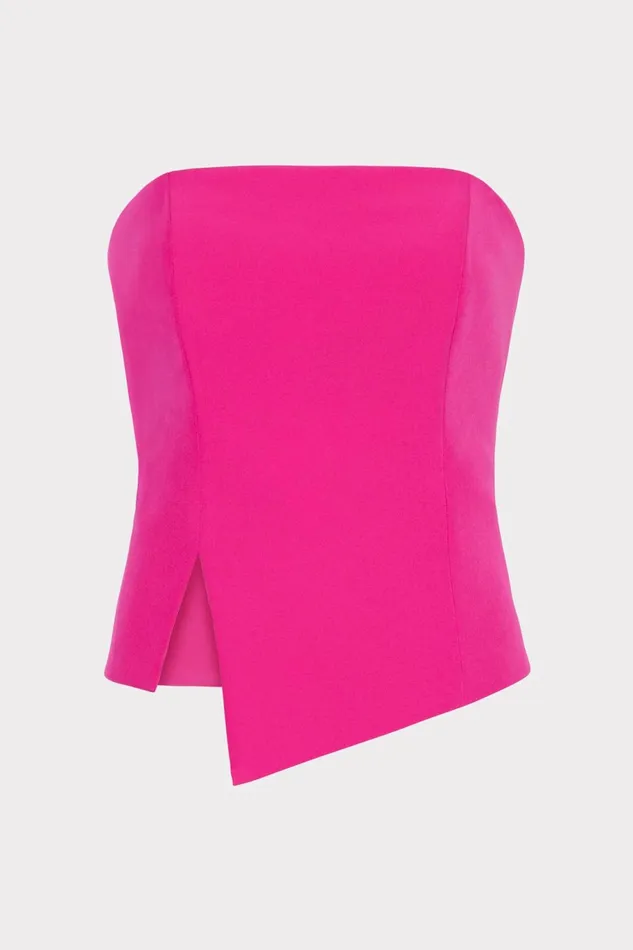 Milly Lana Cady Strapless Top Fuchsia Women Matching Sets