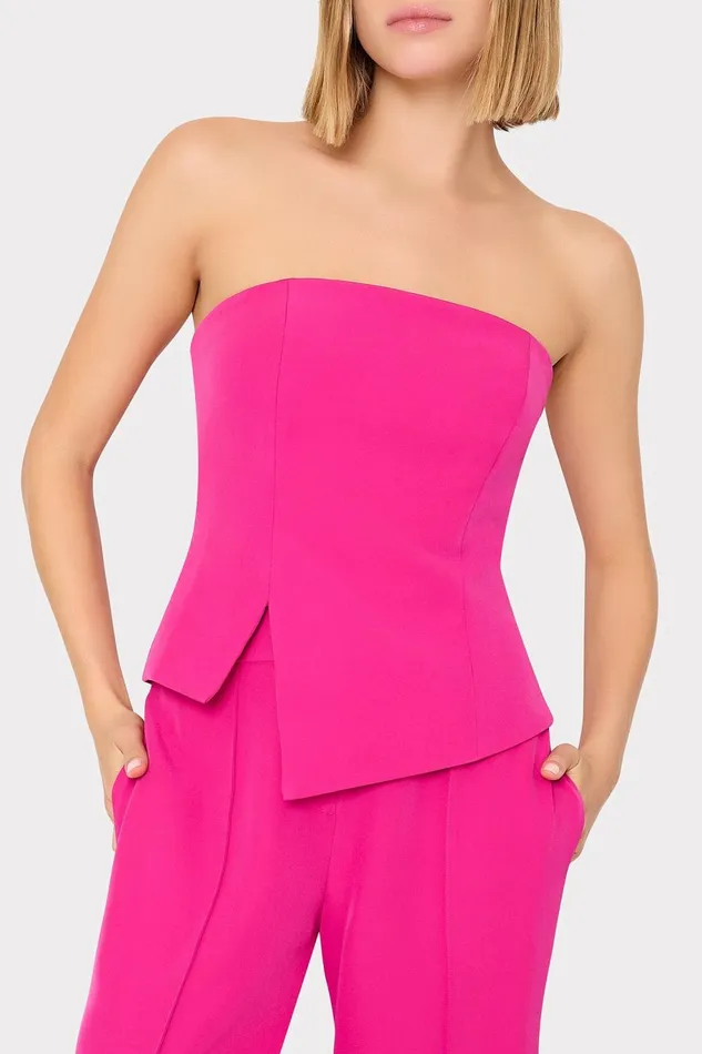 Milly Lana Cady Strapless Top Fuchsia Women Matching Sets Milly Lana Cady Strapless Top Fuchsia Women Matching Sets