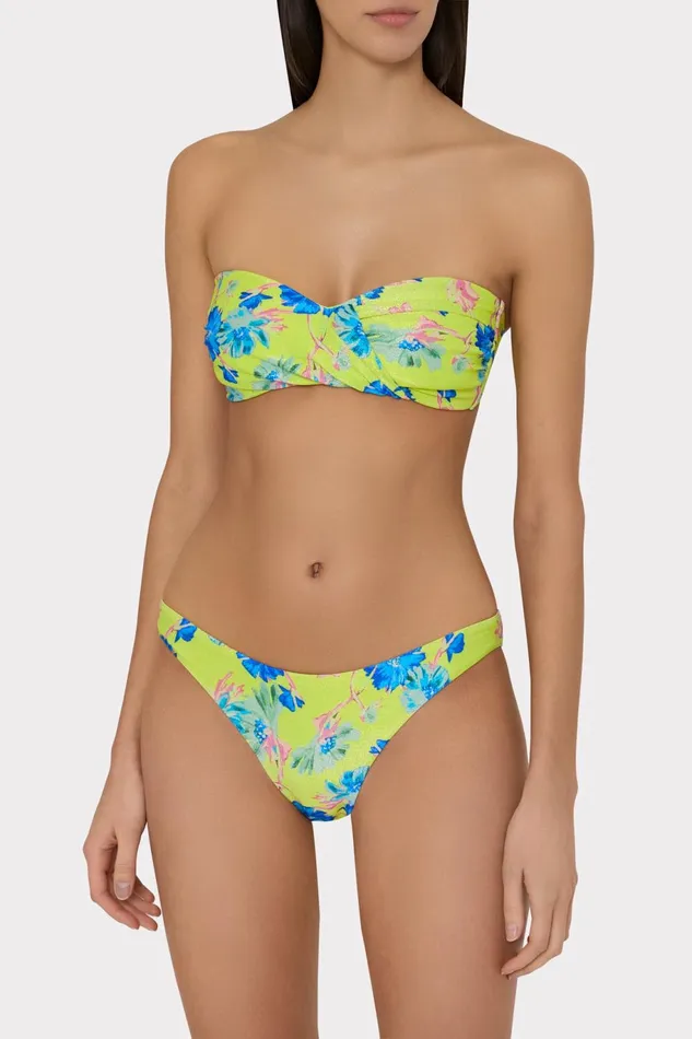 Milly Margot Floating Cosmos Bikini Bottom Neon Yellow Women Swim and Coverups