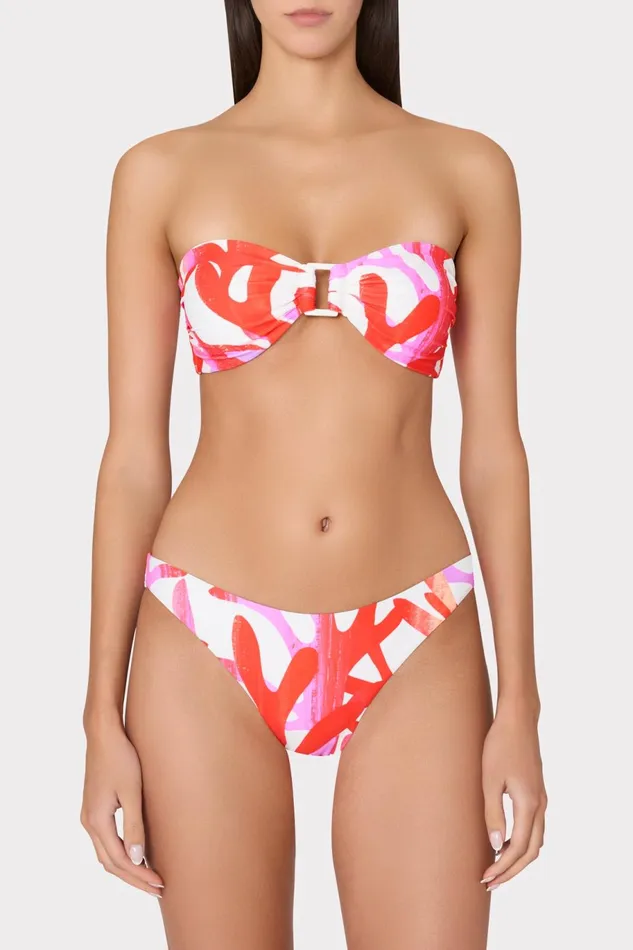 Milly Margot Italian Under The Sea Bikini Bottom Pink Multi Women Swim and Coverups