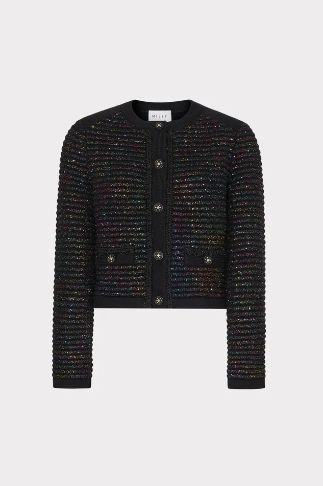 Milly Sequin Textured Cardigan Multi Women Matching Sets