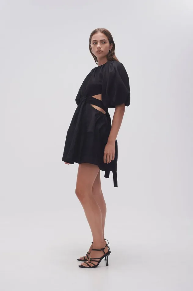 Mimosa Cut Out Mini Dress Black Women Aje Mini Dresses