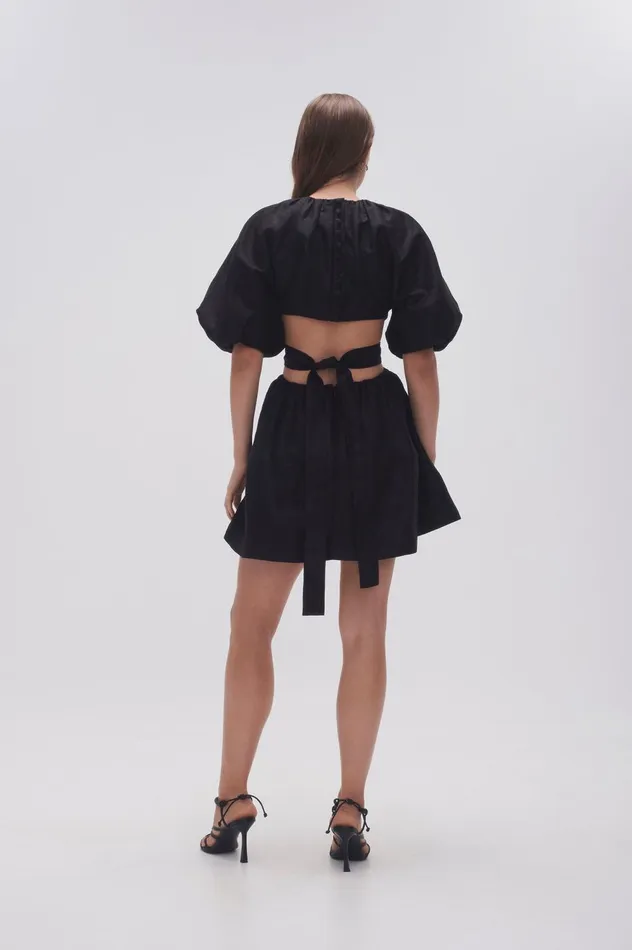 Mimosa Cut Out Mini Dress Black Women Aje Mini Dresses