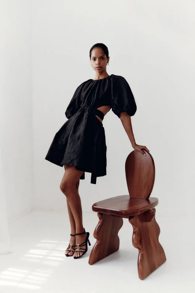 Mimosa Cut Out Mini Dress Black Women Aje Mini Dresses