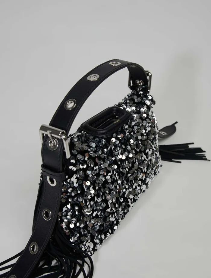 Mini Bags Women Maje Sequin Mini Miss M Bag Black