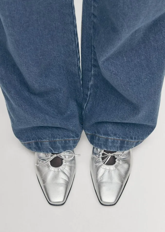 Mules Women ALOHAS Amar Shimmer Silver Leather Mules