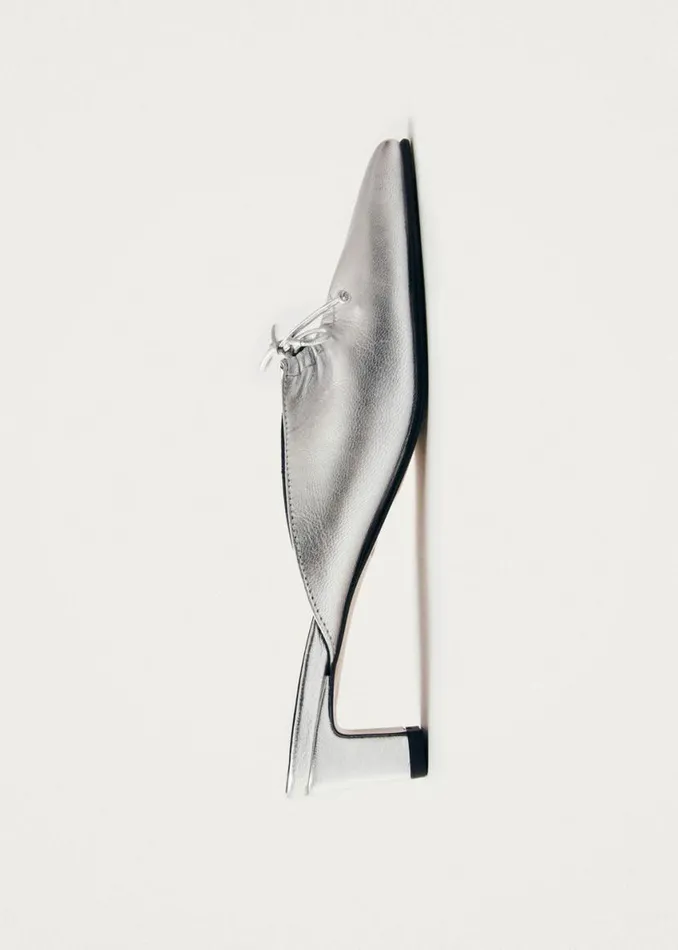 Mules Women ALOHAS Amar Shimmer Silver Leather Mules