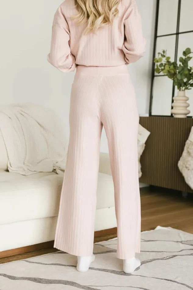 Myla Ribbed Pants In Pink Pink Women Bohme Sets