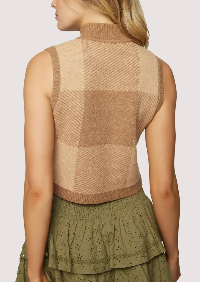 Nature School Crop Top Camelgingham Women Lost Wander Tops