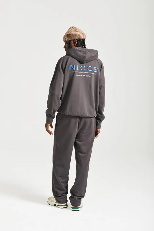 NICCE Tracksuit Sets Mens NICCE Script Essentials Hoodie and Jogger Tracksuit Set Grey