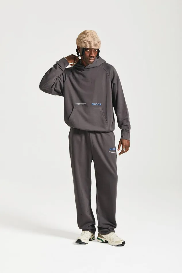 NICCE Tracksuit Sets Mens NICCE Script Essentials Hoodie and Jogger Tracksuit Set Grey