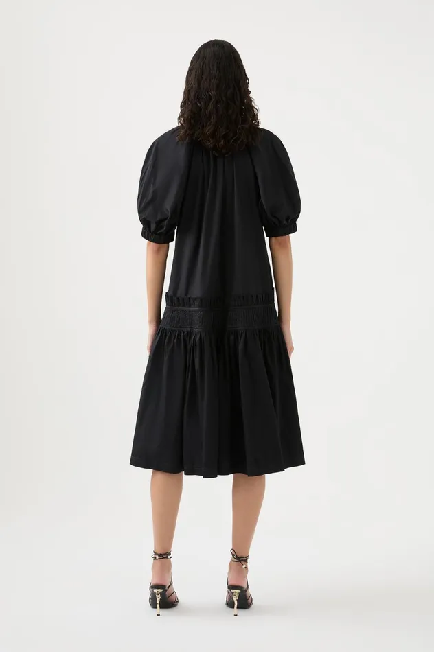 Novella Midi Smock Dress Black Women Aje Black Dresses