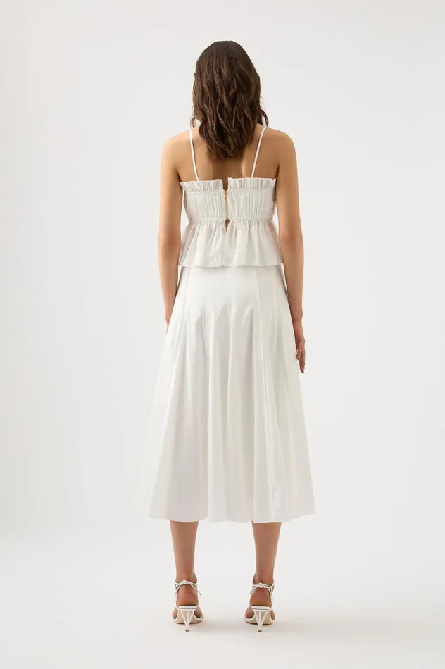 Odette Ruched Cami Top Ivory Women Aje Tops