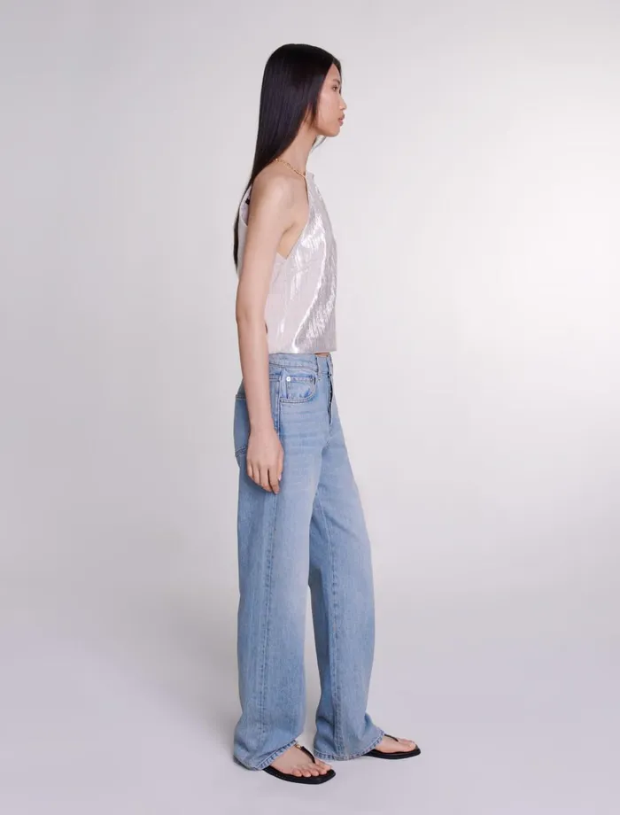 Pants and Jeans Women Maje WideLeg Jeans Blue Pants and Jeans Women Maje WideLeg Jeans Blue