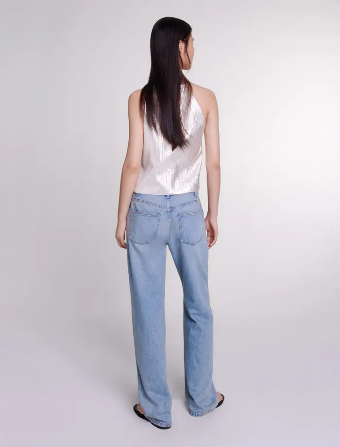 Pants and Jeans Women Maje WideLeg Jeans Blue Pants and Jeans Women Maje WideLeg Jeans Blue
