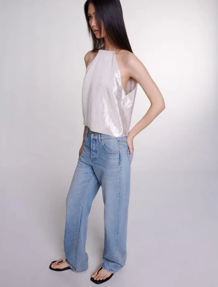 Pants and Jeans Women Maje WideLeg Jeans Blue Pants and Jeans Women Maje WideLeg Jeans Blue