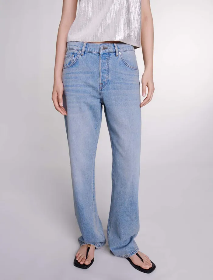 Pants and Jeans Women Maje WideLeg Jeans Blue Pants and Jeans Women Maje WideLeg Jeans Blue
