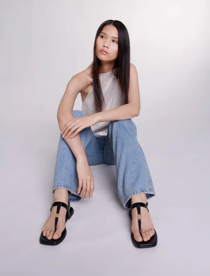 Pants and Jeans Women Maje WideLeg Jeans Blue Pants and Jeans Women Maje WideLeg Jeans Blue