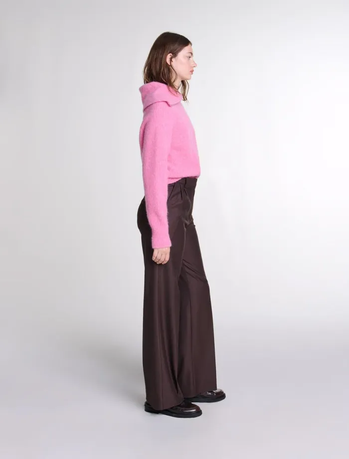 Pants and Jeans Women Maje WideLeg Suit Trousers Brown