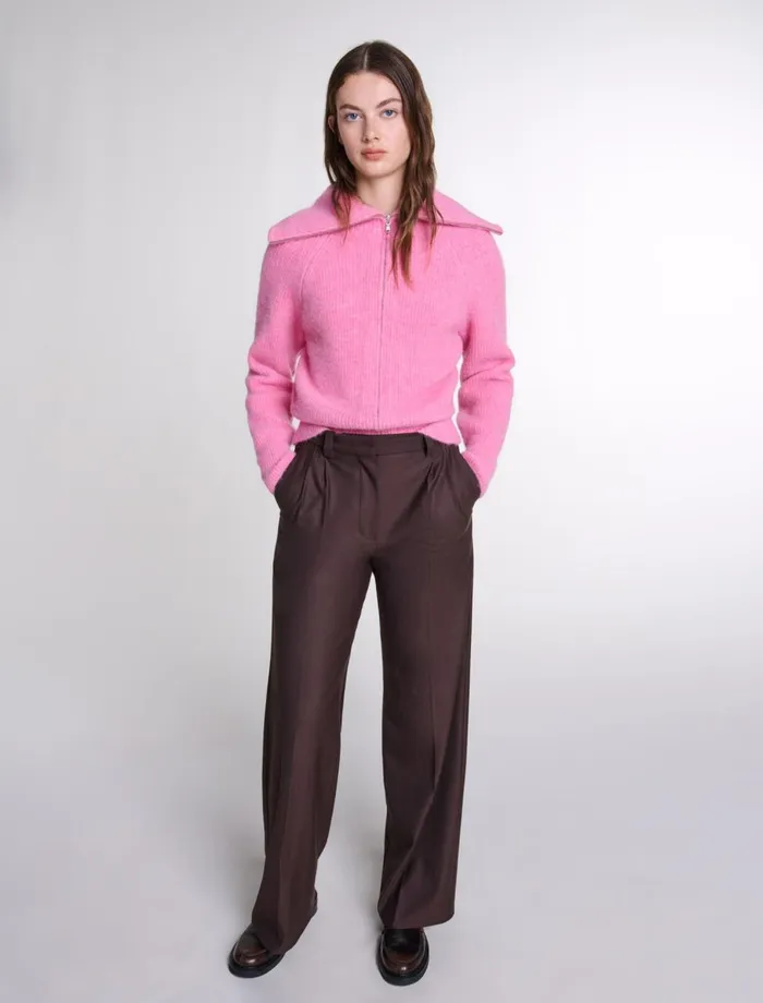 Pants and Jeans Women Maje WideLeg Suit Trousers Brown